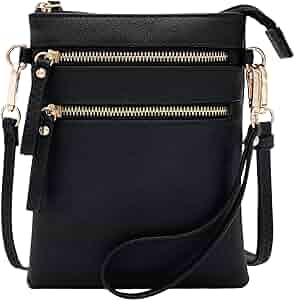 Solene Women's Faux Leather Organizer Multi Zipper Pockets